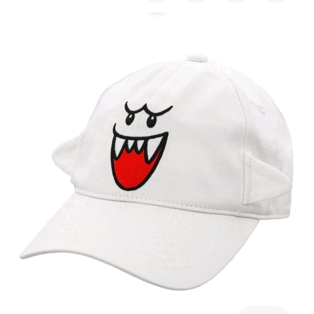 Super Nintendo World Boo Ghost White Snapback Hat Universal Studios Adult Cap